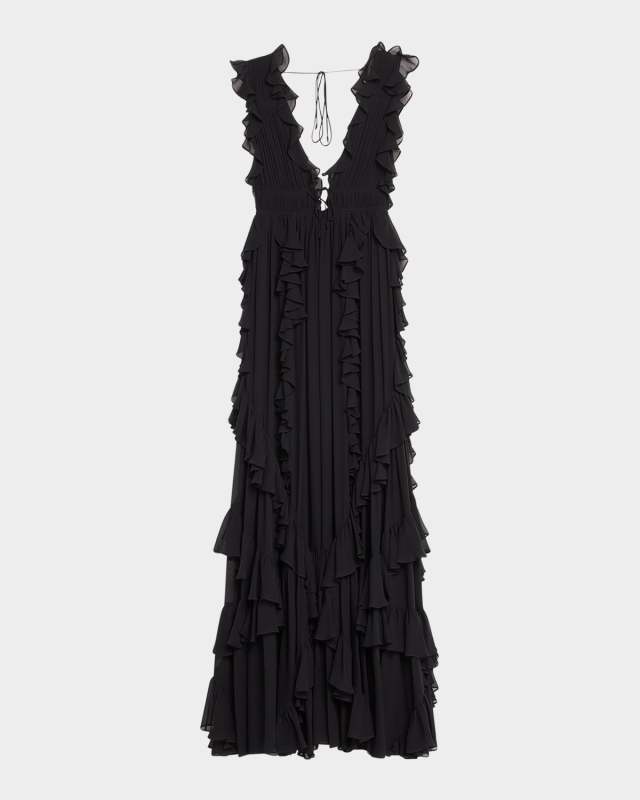 Florella Ruffled Silk Gown